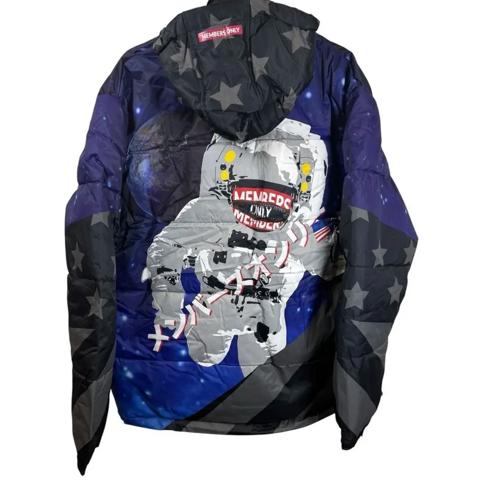 NWT Members Only Midnight Blue & Black Astronaut Puffer Jacket Size XL